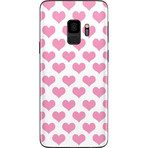 Plush Pink Hearts Galaxy S9 Skin